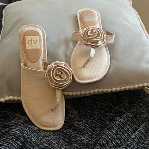 DV by Dolce Vita Women's Cream Sandals with Rose Detail